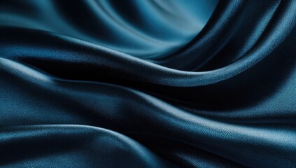 Obraz premium Deep blue silk drapes in elegant folds (1)