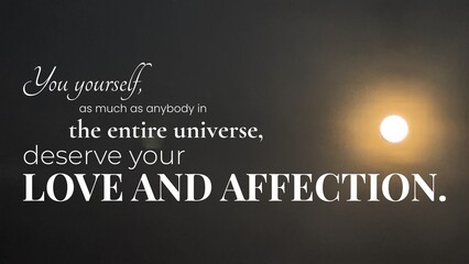 Mixed white and black text against a dark, hazy sky with a glowing moon on the right. The quote is,...