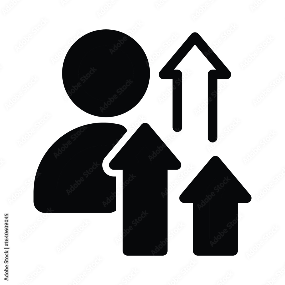 Poster personal growth solid icon vector design good for web or mobile app