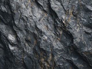 Textured dark gray rock face with golden highlights