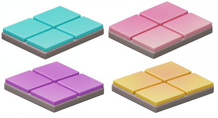 Fototapeta premium Colorful isometric paving stones