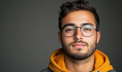 Obraz premium Portrait of a person, captured in a professional, clean background to highlight their features and expression, Generative AI