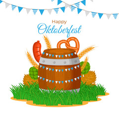 Vector illustration of Happy Oktoberfest social media template
