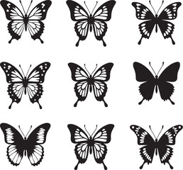 Fototapeta premium Elegant Black Butterfly Tattoo Designs Collection
