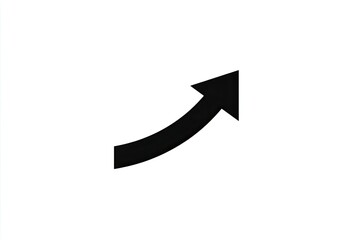 Simple black upward curving arrow on white background (1)