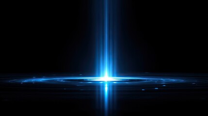 Cosmic blue light beam erupting from a swirling vortex