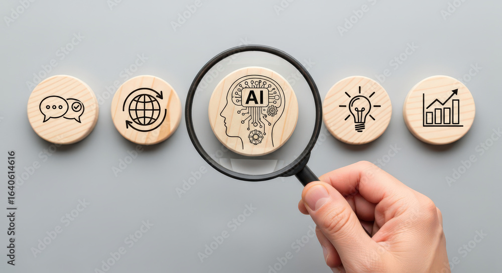 Poster exploring artificial intelligence a conceptual image showcasing ai's role in communication, globaliz