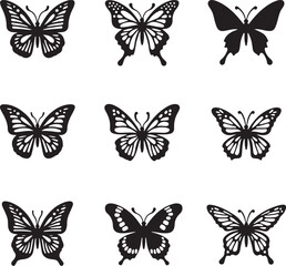 Elegant Black Butterfly Tattoo Designs Collection" bundle