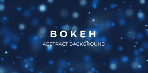 Blue bokeh light background. Sparkle effect with particles. Magic overlay dust. Glitter blur texture.