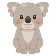お座りしたコアラのイラスト