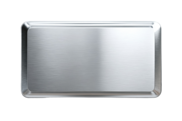 A silver metal plate with a shiny surface