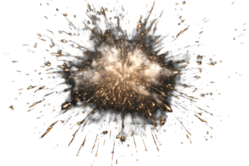 Festive fireworks bursting in vibrant display against transparent background lighting up the night sky with sparkling brilliance during celebration