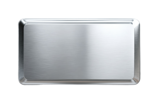 A silver metal plate with a shiny surface