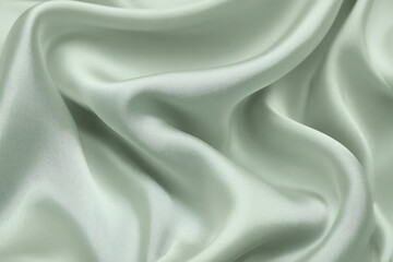 Fototapeta premium Soft, light sage-green silk drapes in folds