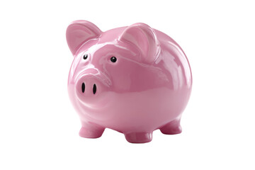 Obraz premium A pink piggy bank sits on a white background