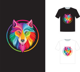 Wolf Head Illustration T-shirt Design