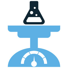 Lab scale measure icon vector for precise weight measurement and scientific analysis. Great for illustrating chemistry, research, and laboratory accuracy.