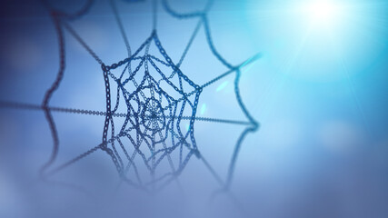 Abstract network metal chain web background render 3d 