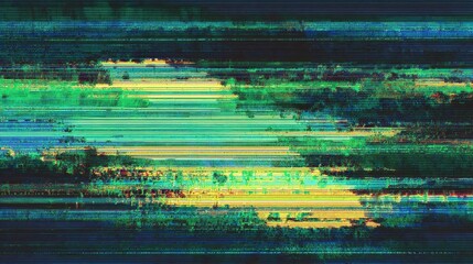 Abstract digital glitch art, horizontal lines, vivid colors