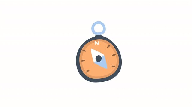Camping compass on white background for outdoor enthusiasts. Perfect for travel, adventure, exploration, hiking, camping, navigation, wanderlust concepts.