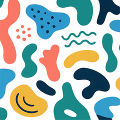 Colorful Abstract Geometric Shapes Pattern – Modern Playful Design