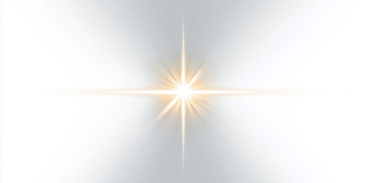 Light burst effect, radiating golden light on a plain background