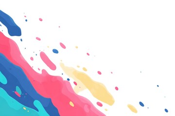 Fototapeta premium Colorful paint splashes create dynamic movement on clean backgro