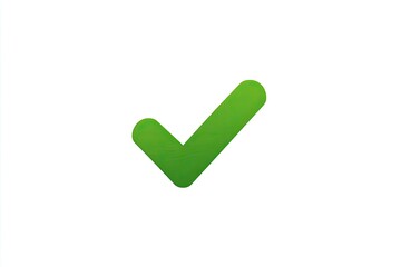 A vibrant, gradient green checkmark icon against a plain white background.  The checkmark features a soft, shaded green, with a slightly textured appearance.  Simple and visually clear