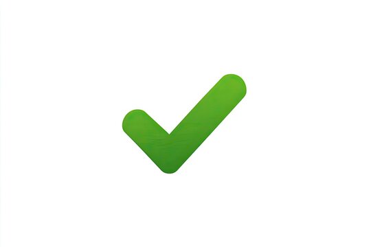 A vibrant, gradient green checkmark icon against a plain white background.  The checkmark features a soft, shaded green, with a slightly textured appearance.  Simple and visually clear