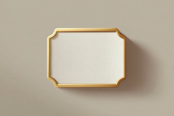 Blank badge design featuring a minimal flat illustration with a golden outline on a neutral background suitable for customizable applications