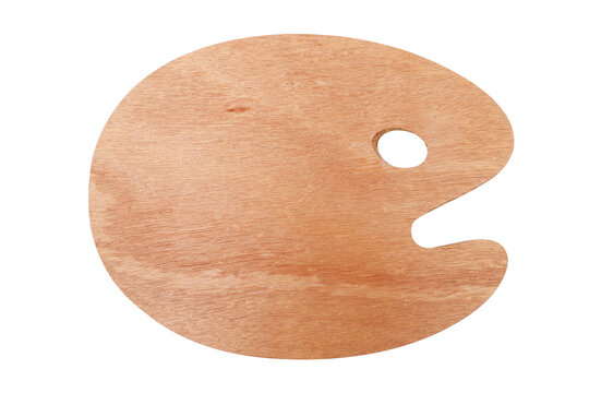 Blank wooden palette for painting, png file