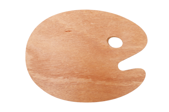 Blank wooden palette for painting, png file