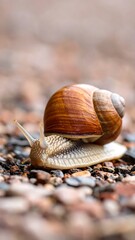 Close-up of a snail on gravel