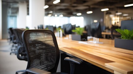 Modern Office Space Featuring Ergonomic Chairs and Open Plan Workspace for Enhanced Collaboration