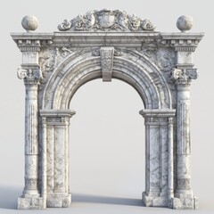 Old marble arches and stone gates like those in castles and palaces from the Middle Ages. Includes Greek and Roman styles. Realistic 3D images.
