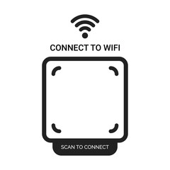QR code connect to wifi sign with scan to connect text