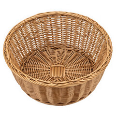 Fototapeta premium Wicker basket empty container storage isolated on transparent background