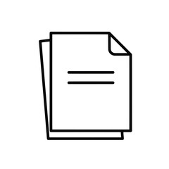 Vector illustration of icon of two documents or papers with lines representing text