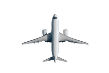 White airplane soaring through a clear sky at high altitude showcasing aviation engineering