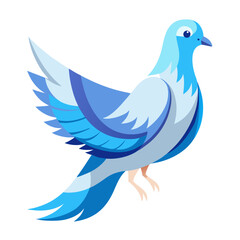 Fototapeta premium Graceful Dove with Soft White and Blue Hues in Vector Art Style on White Background