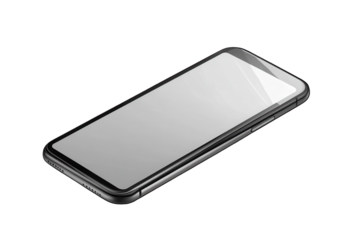 Modern smartphone mockup showcasing a sleek design with a blank screen, ideal for app presentations or marketing materials in creative projects