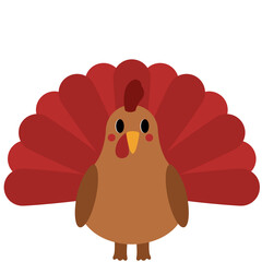 Cartoon Turkey Illustration on Black Background