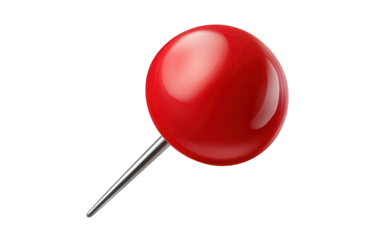 Vector push pin isolated on a transparent background suitable for graphic design projects or digital presentations
