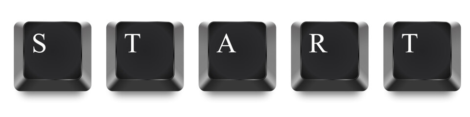 Start spelling letter computer key vector for new beginnings, projects, and innovation. Represents the concept of starting with a modern, technological feel.