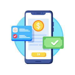 Mobile Online Banking Payment Success Concept. Digital Financial Transaction, Secure Payment Confirmation, Smartphone Banking App, Credit Card, Money Transfer, Modern Flat Vector ... See More
