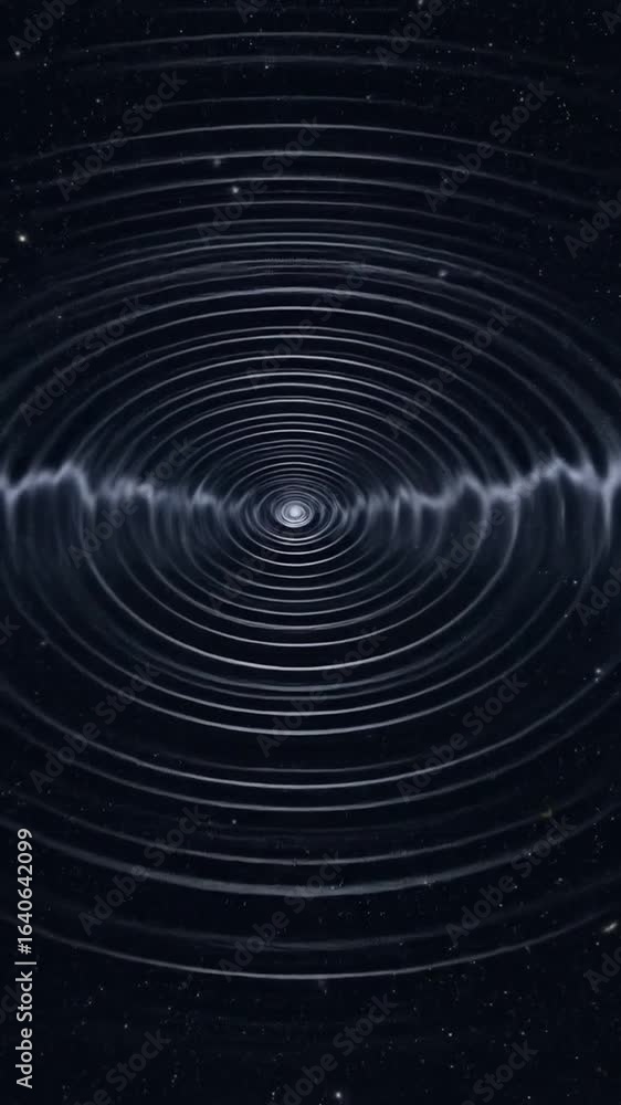 Poster abstract dark background with concentric circles and ripples pattern and wave motion with light and 