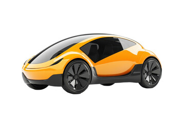 Fototapeta premium Concept electric vehicle showcasing futuristic design with bright yellow and black color scheme during isolated display