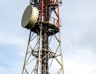 Close-up of a telecommunications tower