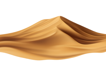 Sand dune cutout featuring smooth contours and warm tones showcasing the beauty of desert topography in an isolated setting