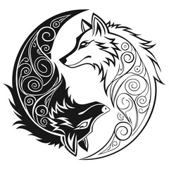 wolf tribal silhouettes